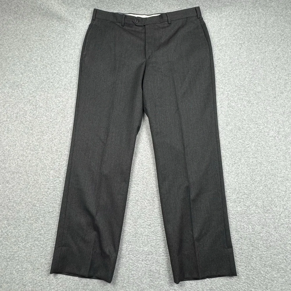 Brooks Brothers 346 Wool Pants Mens 38x30 Dress Gray Flat Front Preppy Business